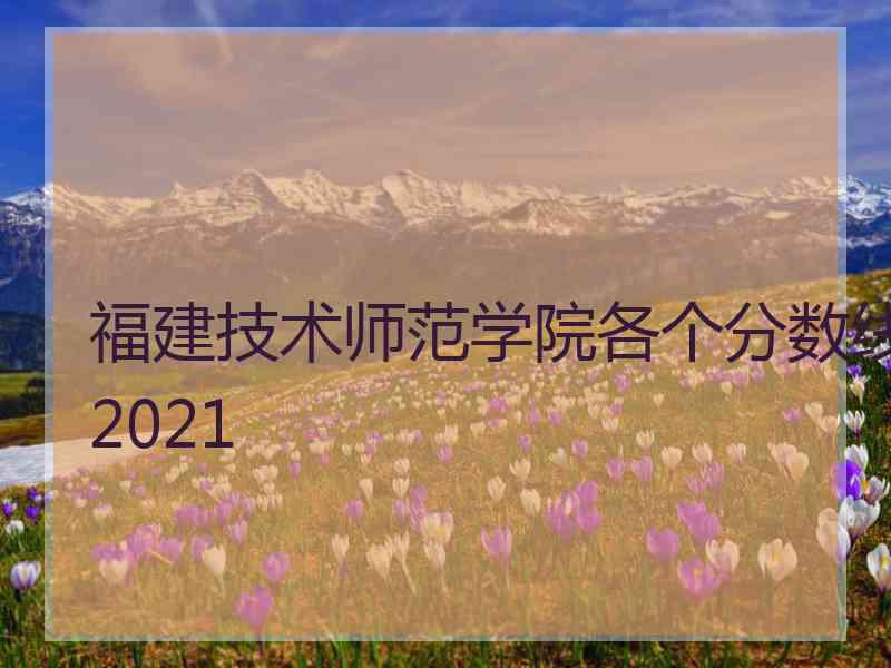 福建技术师范学院各个分数线2021