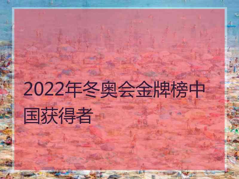 2022年冬奥会金牌榜中国获得者