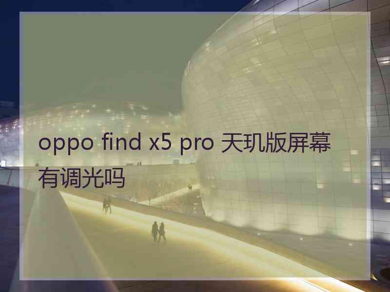 oppo find x5 pro 天玑版屏幕有调光吗