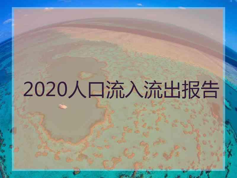 2020人口流入流出报告