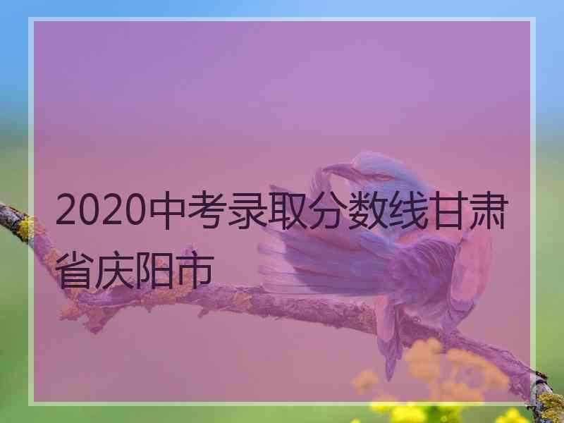 2020中考录取分数线甘肃省庆阳市