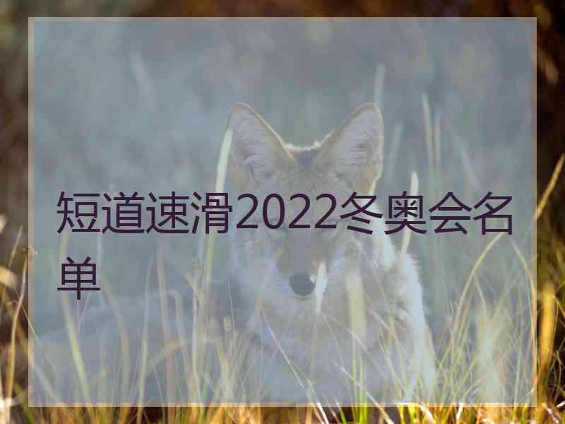 短道速滑2022冬奥会名单