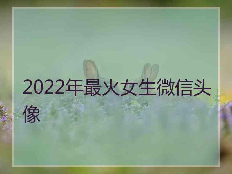 2022年最火女生微信头像