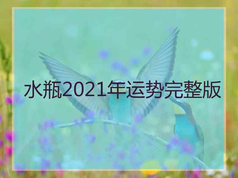 水瓶2021年运势完整版