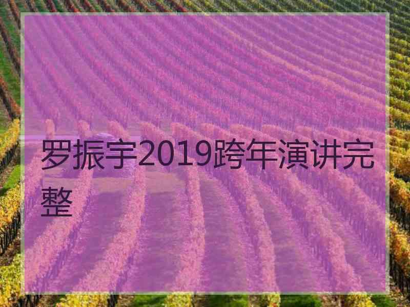 罗振宇2019跨年演讲完整