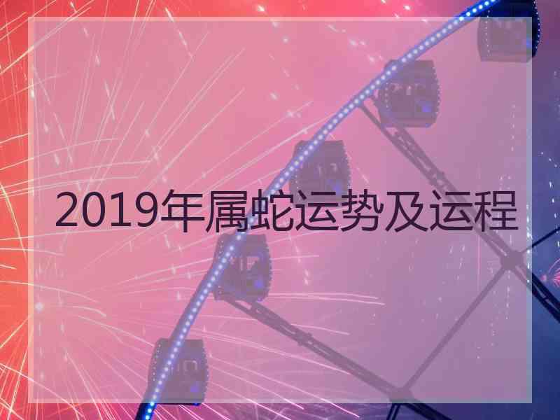 2019年属蛇运势及运程