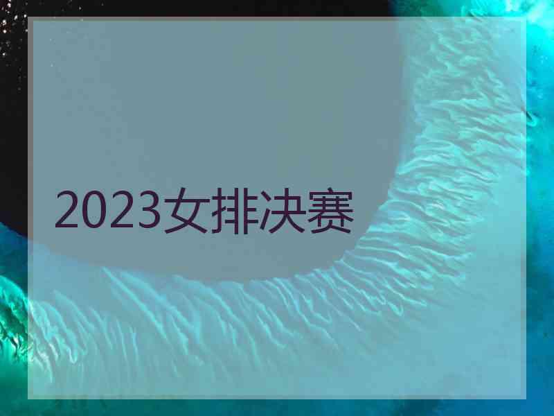 2023女排决赛