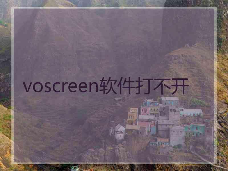 voscreen软件打不开