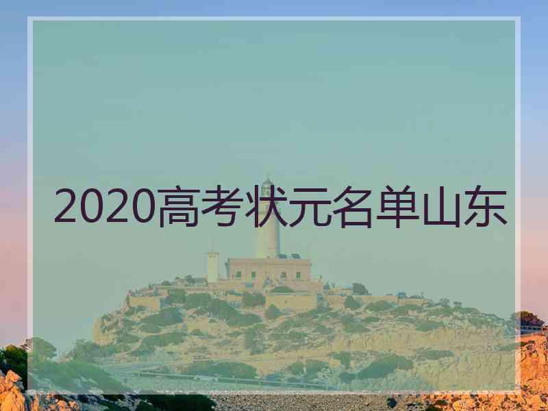 2020高考状元名单山东