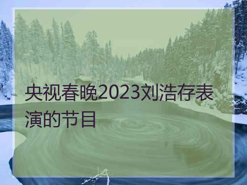 央视春晚2023刘浩存表演的节目