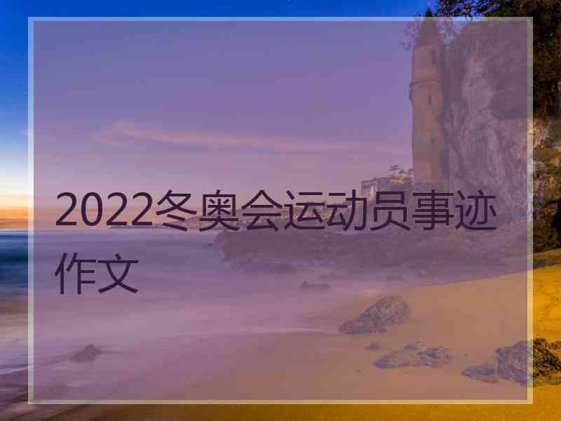 2022冬奥会运动员事迹作文