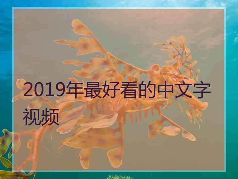 2019年最好看的中文字视频