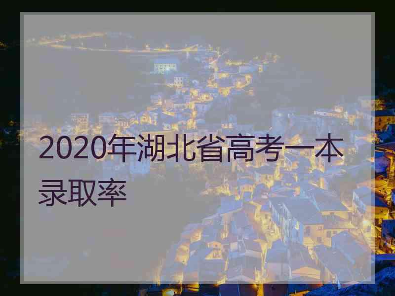 2020年湖北省高考一本录取率