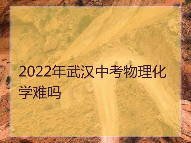 2022年武汉中考物理化学难吗