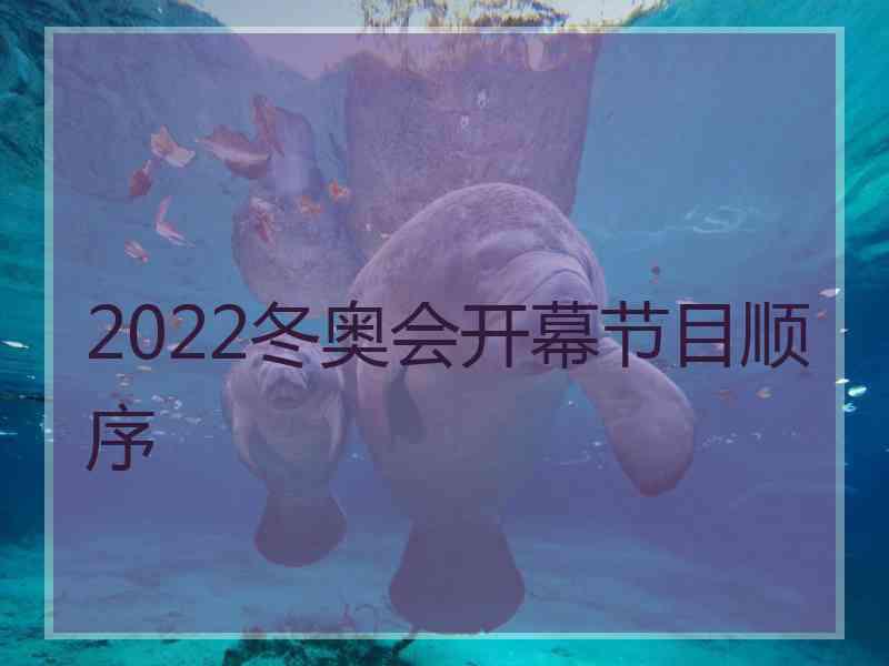 2022冬奥会开幕节目顺序