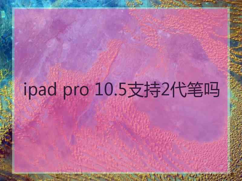 ipad pro 10.5支持2代笔吗