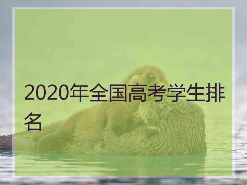 2020年全国高考学生排名