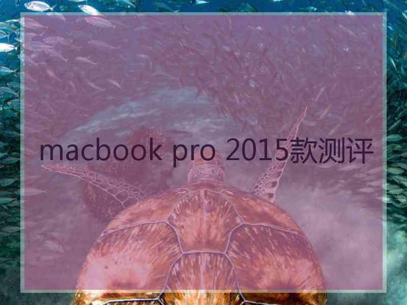 macbook pro 2015款测评