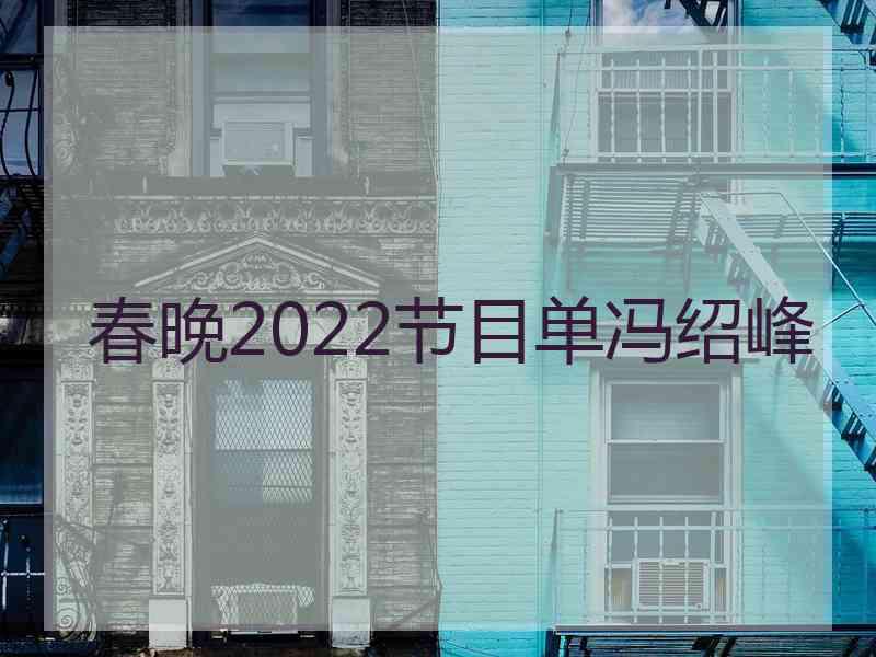 春晚2022节目单冯绍峰