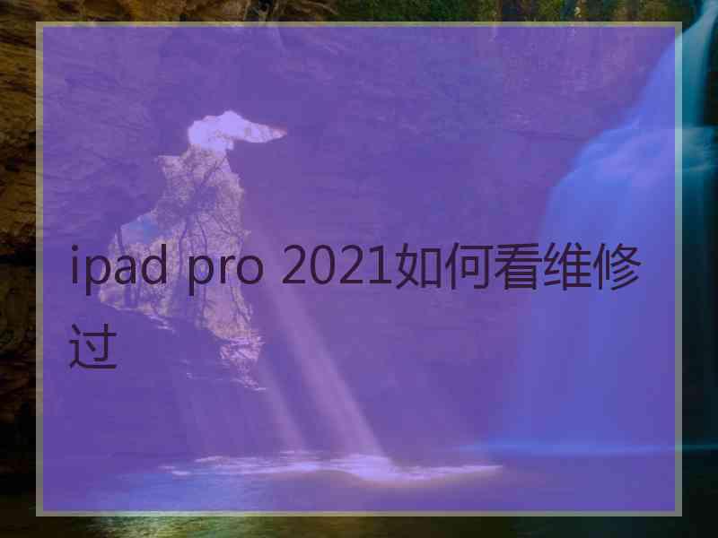 ipad pro 2021如何看维修过