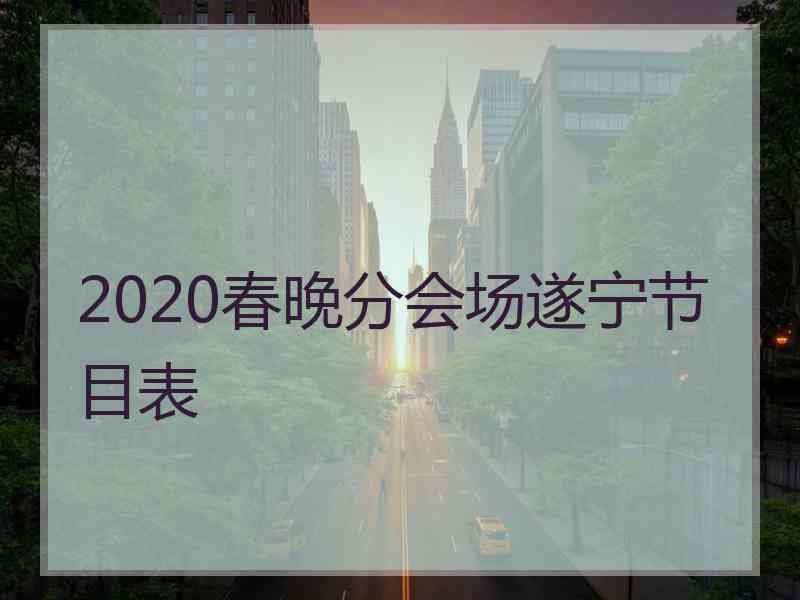 2020春晚分会场遂宁节目表