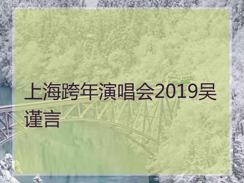 上海跨年演唱会2019吴谨言