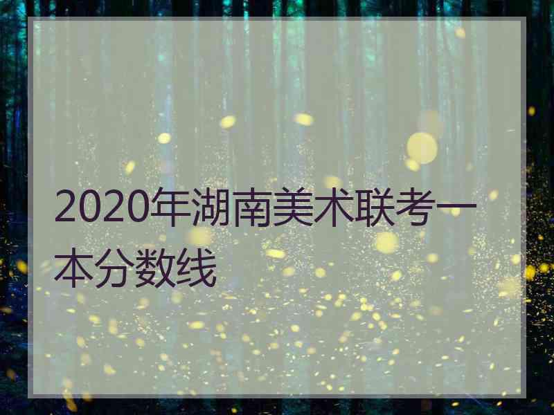 2020年湖南美术联考一本分数线