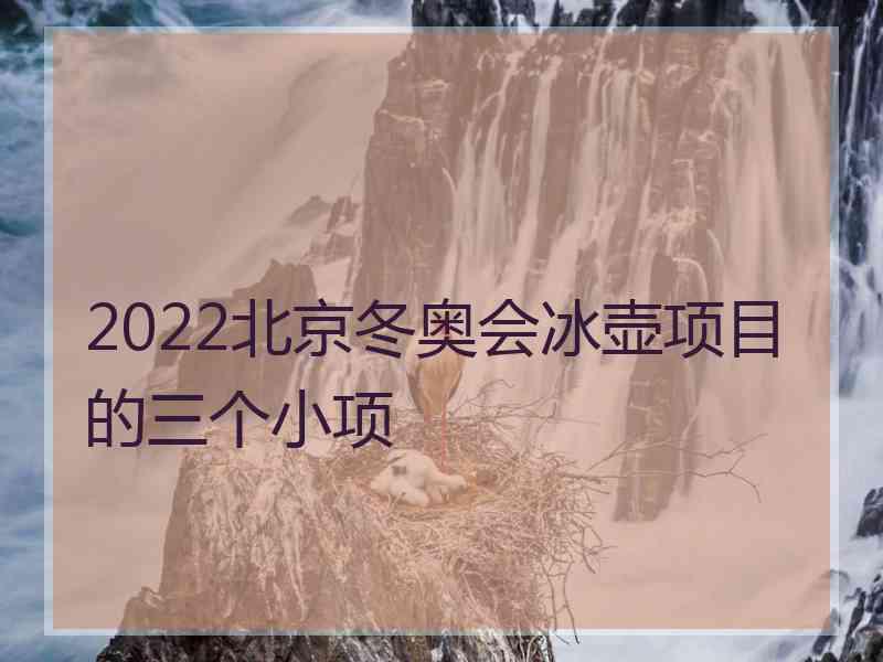 2022北京冬奥会冰壶项目的三个小项