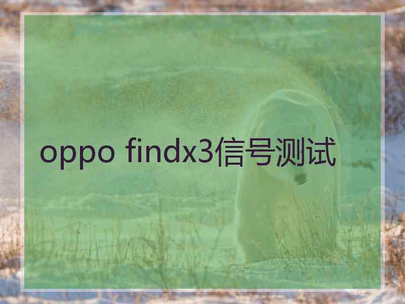 oppo findx3信号测试