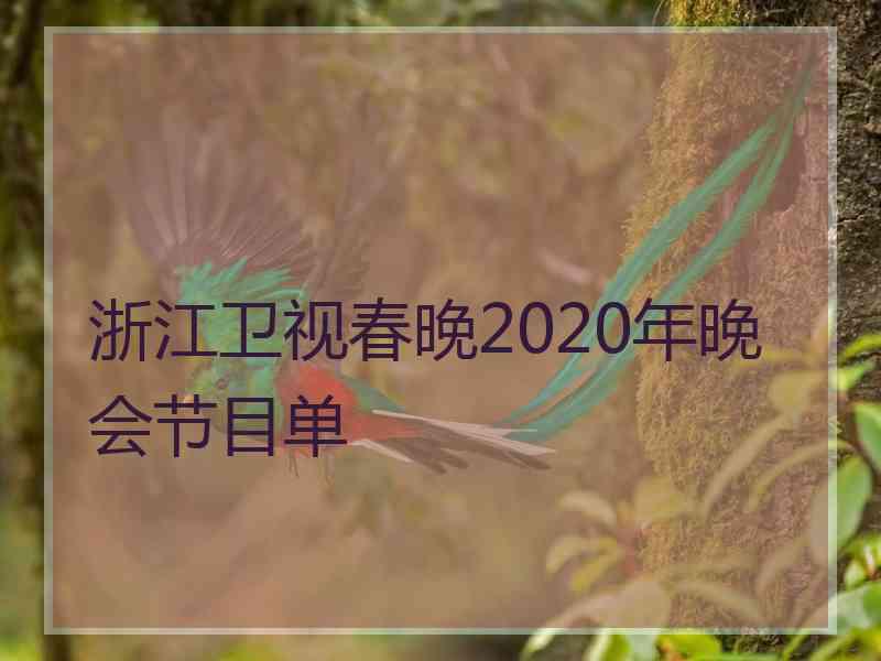 浙江卫视春晚2020年晚会节目单