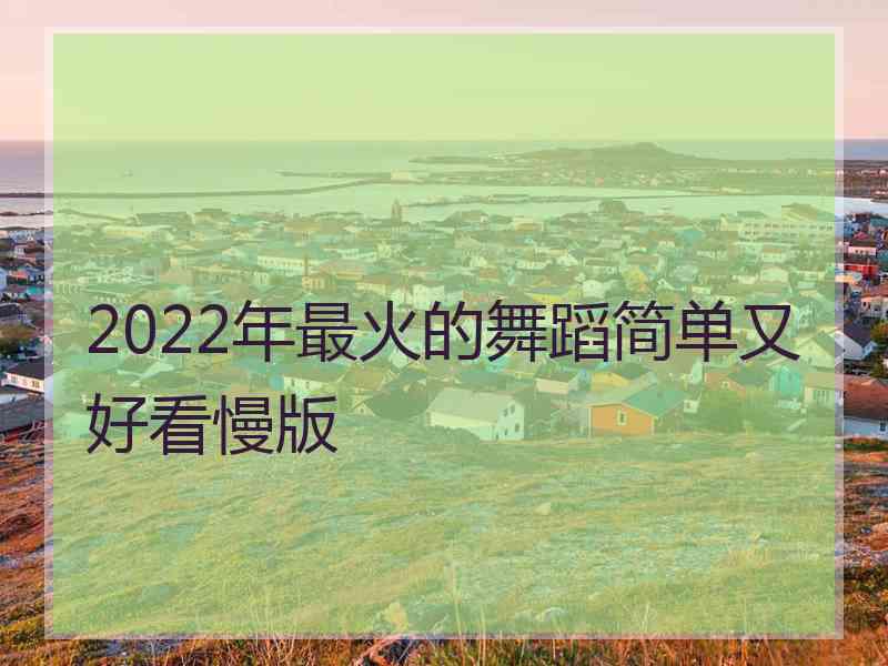 2022年最火的舞蹈简单又好看慢版