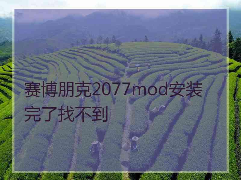 赛博朋克2077mod安装完了找不到