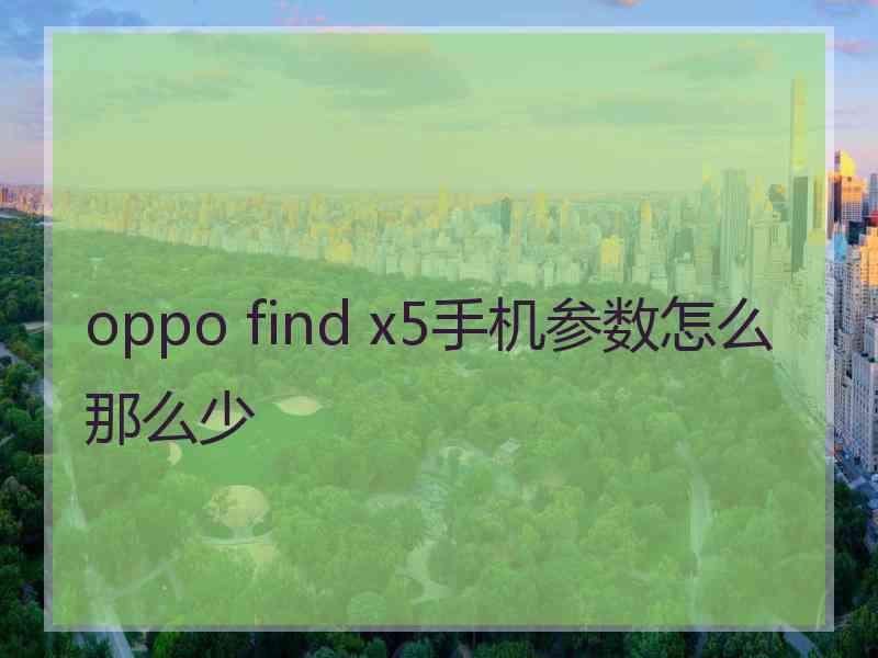 oppo find x5手机参数怎么那么少