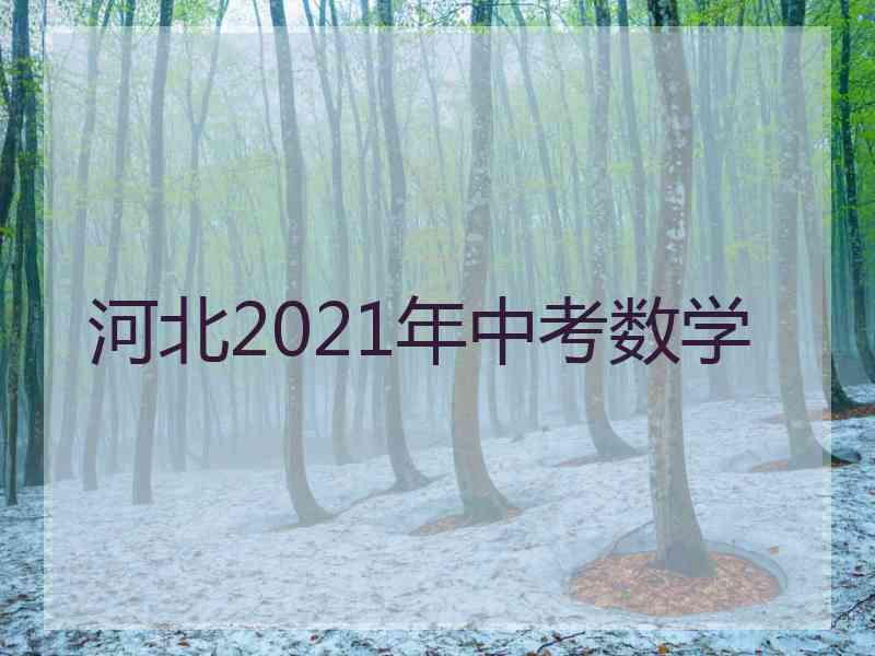 河北2021年中考数学