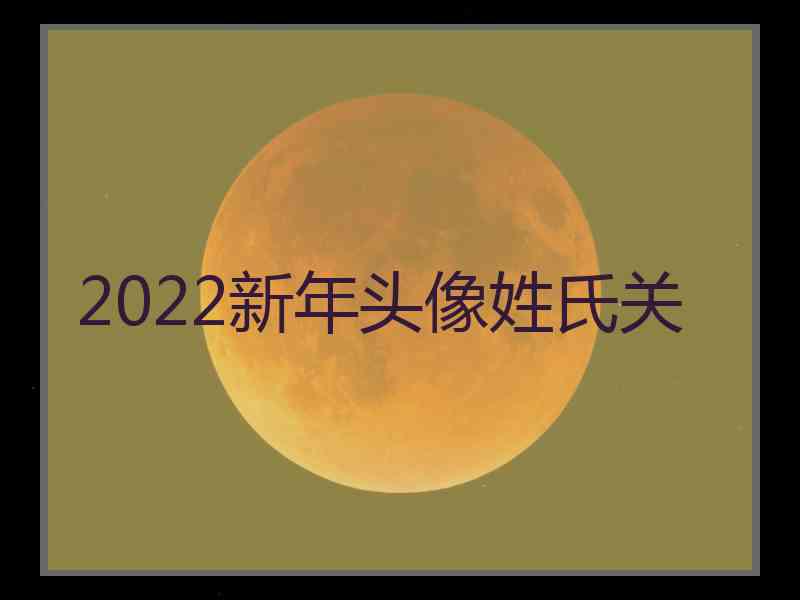 2022新年头像姓氏关