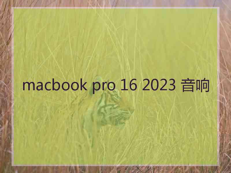 macbook pro 16 2023 音响