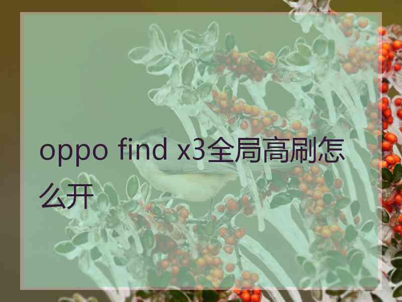 oppo find x3全局高刷怎么开