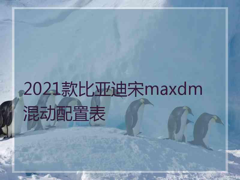 2021款比亚迪宋maxdm混动配置表