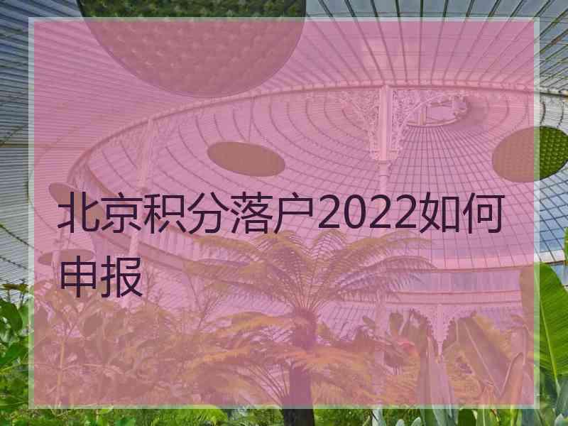 北京积分落户2022如何申报