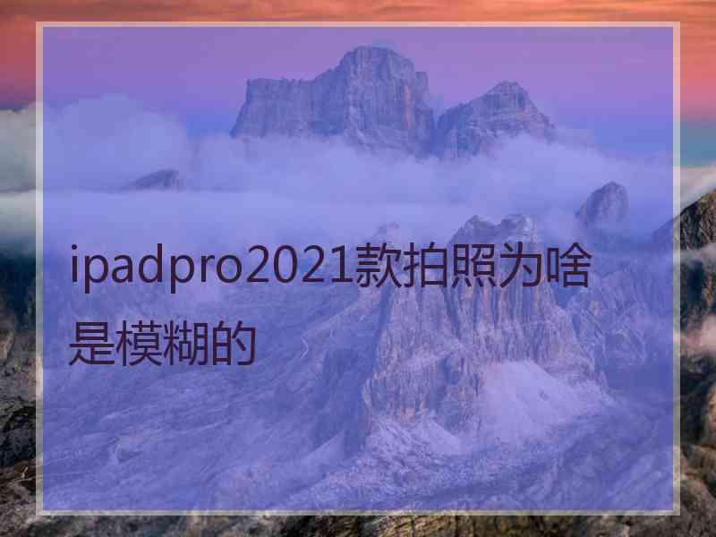 ipadpro2021款拍照为啥是模糊的