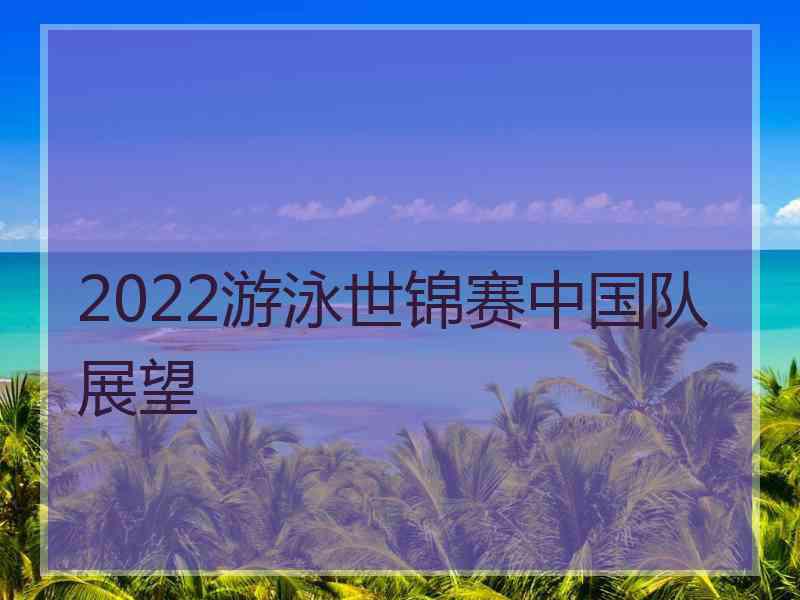 2022游泳世锦赛中国队展望