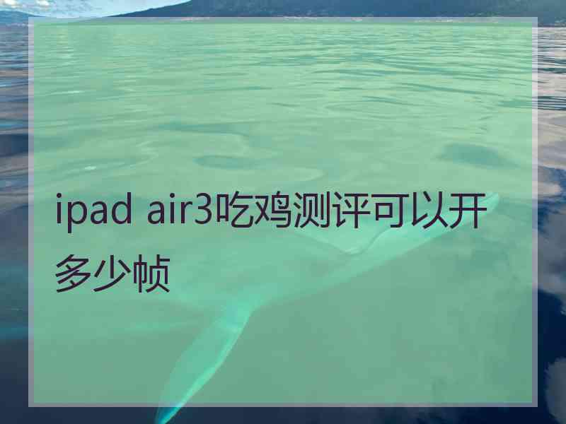 ipad air3吃鸡测评可以开多少帧