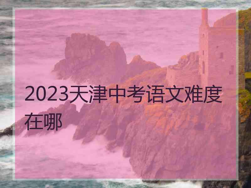 2023天津中考语文难度在哪