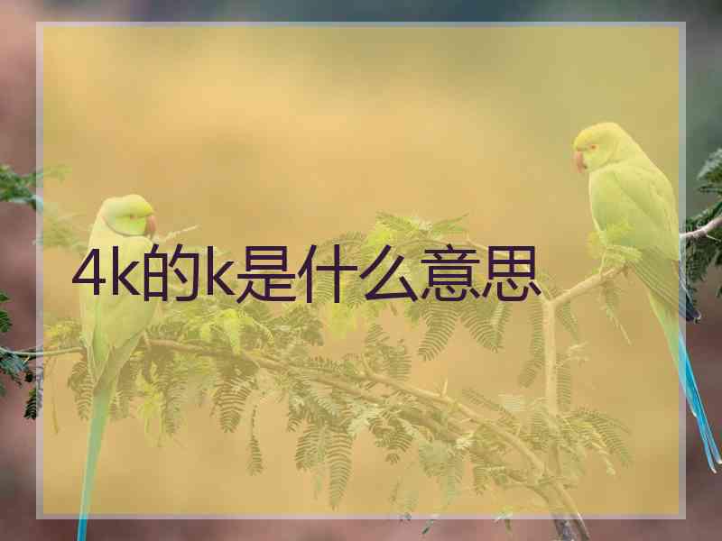 4k的k是什么意思