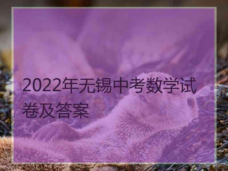 2022年无锡中考数学试卷及答案