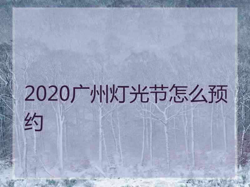 2020广州灯光节怎么预约