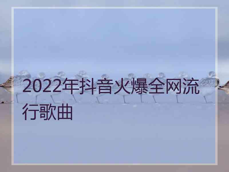 2022年抖音火爆全网流行歌曲