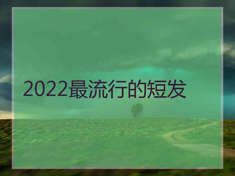 2022最流行的短发