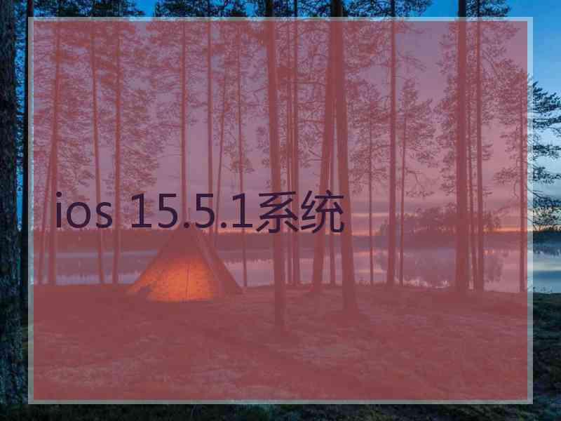 ios 15.5.1系统