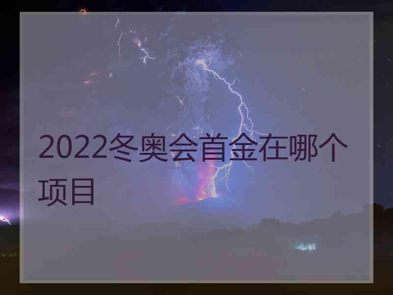 2022冬奥会首金在哪个项目